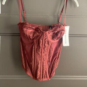 Urban Outfitters Out From Under Women's Modern Love Corset (Maroon) - siz Medium